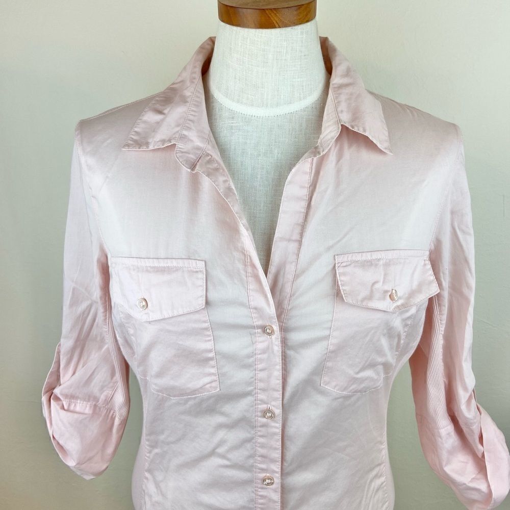 Norma Kamali Roll-Up Cuffs Button Down Shirt - Picture 3 of 6